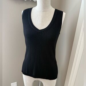 White House Black Market V-Neck Black Tank Top